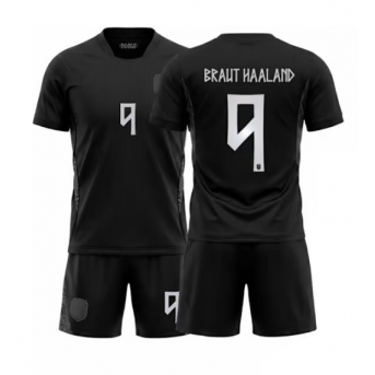 Billige Fotballdrakt Norge Erling Haaland #9 Replika Bortedraktsett Barn VM 2026 Kortermet (med bukser)